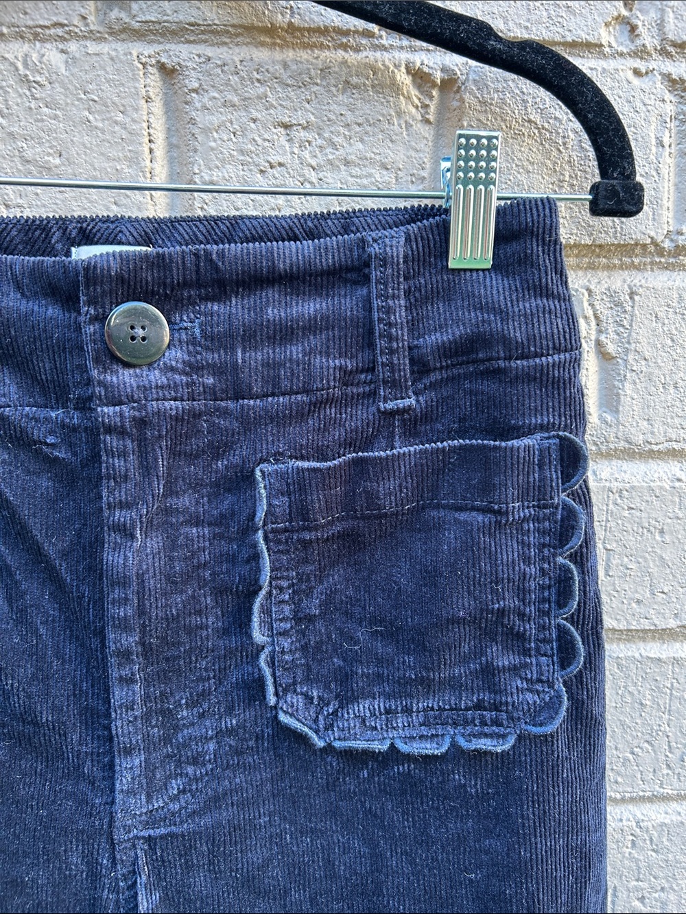 Anthropologie Maeve Colette Corduroy Scalloped Pockets Wide Leg Pants 27 TALL - Picture 5 of 11